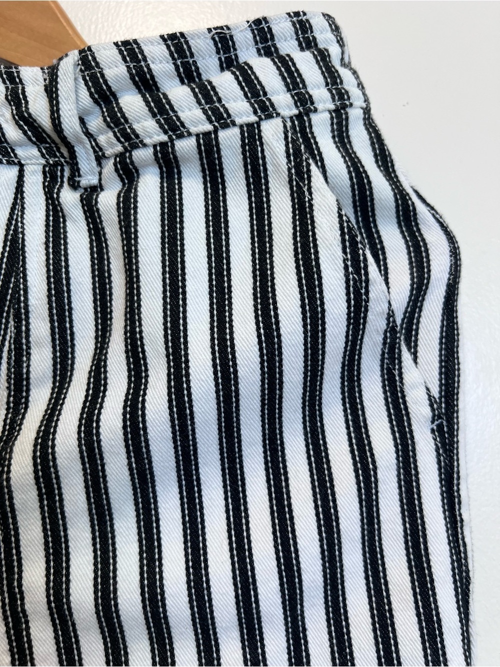 Who What Wear Railroad Stripe Cropped Wide Leg Utility Pants 100% Cotton Size 2 - Picture 5 of 9